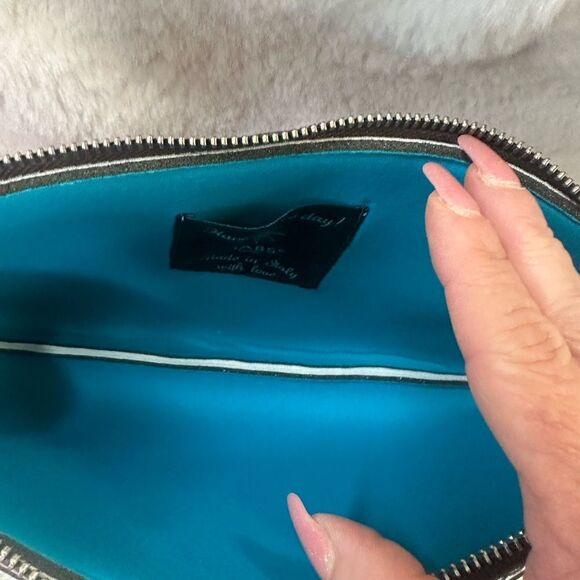 NEW Gabs Pink Glossy Love Baguette Pochette Bag Clutch with Removable Strap